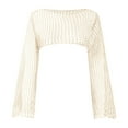 thumbnail image 5 of Aihuaihua Crochet Shrugs for Women Y2K Hollow Out Bolero Shrug See Through Cropped Knit Sweater Top, 5 of 9