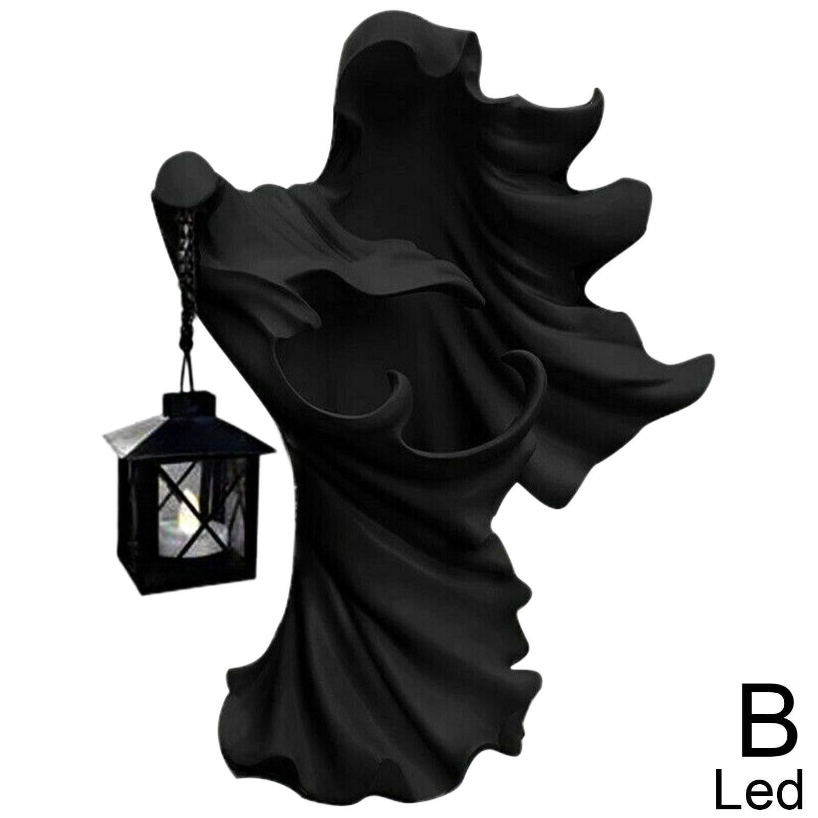 Cracker Barrel Ghost Witch Messenger w/ Lantern Ghost Statue Ornament