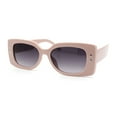 thumbnail image 3 of Womens Star Stud Rectangle Mod Thick Temple Plastic Retro Sunglasses Pink - Smoke, 3 of 5