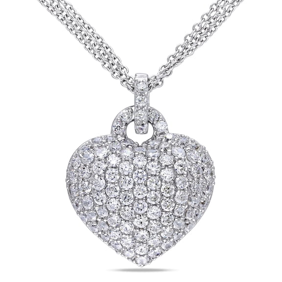 Everly Women's 3.5CT TGW Created White Sapphire Sterling Silver Pendant