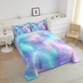 thumbnail image 4 of Erosebridal Ensembles de Literie Psychédéliques Galaxie Étoiles Très Grand avec Couette, Insert de Couette Aurore Onirique, Réversible 3 Pcs, 4 of 8
