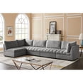 thumbnail image 4 of Meridian Furniture Jacob Grey Velvet Modular Sectional, 4 of 13