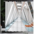 thumbnail image 4 of Ambesonne Outer Space Shower Curtain, Cosmos Rocket, 69"Wx84"L, Orange White, 4 of 5