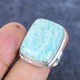 thumbnail image 2 of Natural Amazonite Gemstone Handmade 925 Sterling Silver Jewelry Ring Size 9, 2 of 2