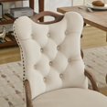 thumbnail image 3 of Upholstered Dining Chairs Set of 2, LEGAHOME Beige Farmhouse Dining Side Chairs with Nailhead Trim Back, Wooden Kitchen Chairs for Dining Room, Beige, 3 of 7