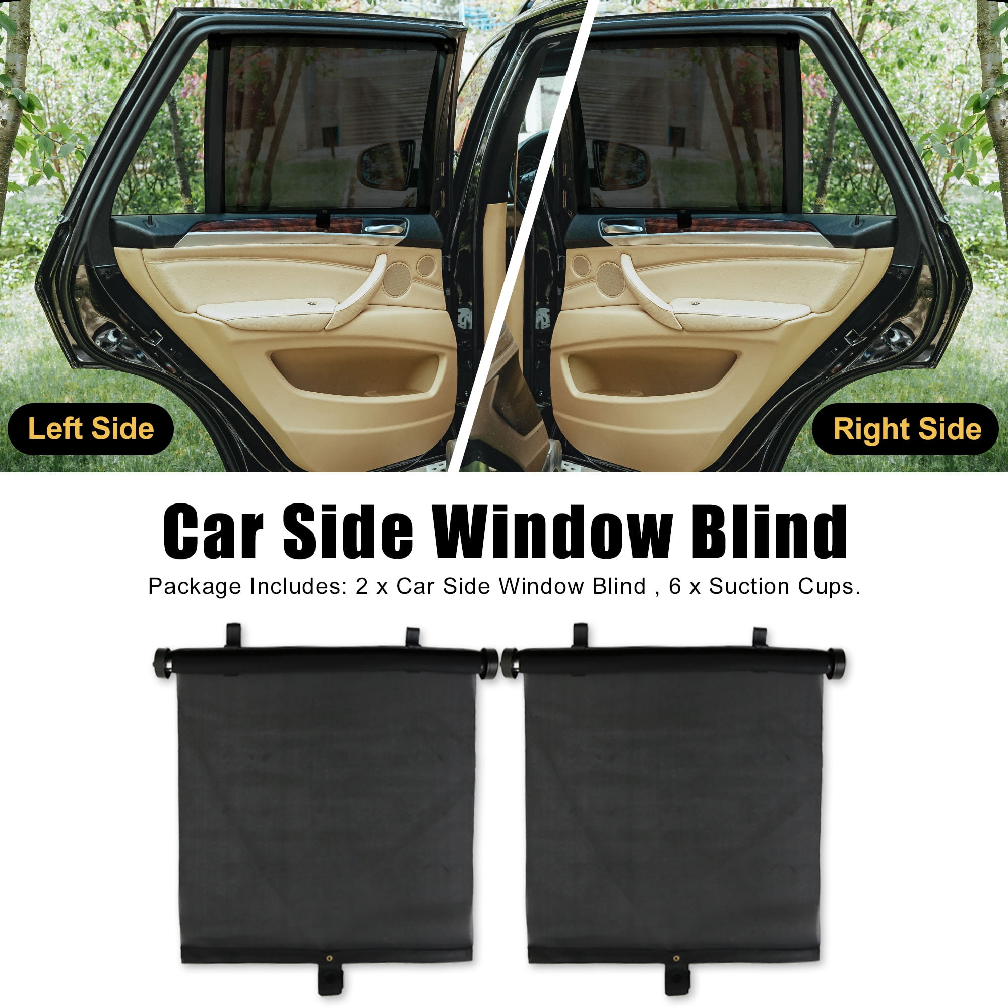 Window Shades for Sun Glare Protection Retractable Car Roller Sunshade for Kids 2 Pack Retractable Car Window Sun Shades and 2 Pack Car Window Shade Car Side Window Sun Shade 