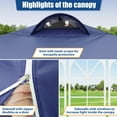 thumbnail image 5 of COBIZI 10x10 EZ Pop Up Canopy Tent with Sidewalls,Party Canopy Instant Shelter for Outdoor Party Camping Backyard Beach with Air Vent ,Carry Bag,Stakes,Ropes,Dark Blue, 5 of 10
