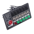 thumbnail image 3 of Panel de interruptor basculante de encendido de motor de coche con botón de arranque de fusible, estilo automovilístico multifunción de 6 bandas Universal Jadeshay  A, 3 of 9
