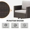 thumbnail image 5 of PARKWELL Outdoor Swivel Glider Chair, Patio Swivel Rocking Lounge Chair with Beige Cushions for Balcony Patio, Brown Wicker, 5 of 10
