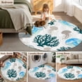 thumbnail image 5 of Round Rugs 6Ft, Jellyfish Coral Coastal Round Area Rug Washable Indoor Throw Carpet, Nautical Summer Beach Ocean Sea Soft Non Slip Circle Rug for Office Cabinet Home Decor Aesthetic, 5 of 8