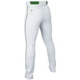 thumbnail image 2 of Easton Youth Rival+ Open Bottom Piped Baseball Pants White/Dark Green L, 2 of 2
