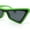 Green Black - Black, variant on Beveled Squared Geometric 2-tone Triangular Cat Eye Plastic Sunglasses All Black