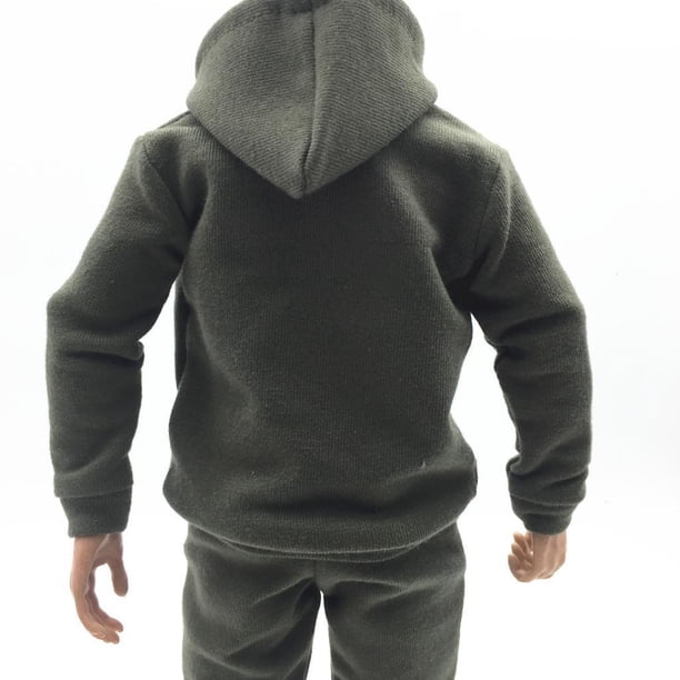 Bewildely 1/6 Men Hooddie Set Clothing for Parts Toy Phicen Accessories Figures Juguetes verde