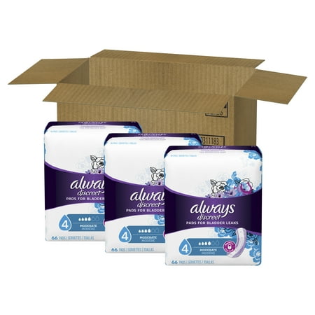 discreet incontinence pads always moderate absorbency count