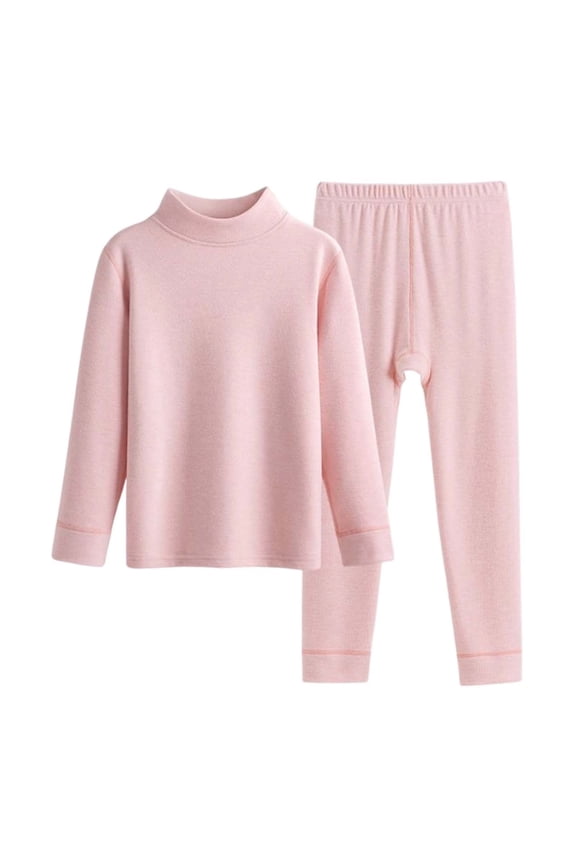 Lined Toddler Thermal Set, Thermal Underwear for Kids, Black Base Layer Long Johns for Boys Girls