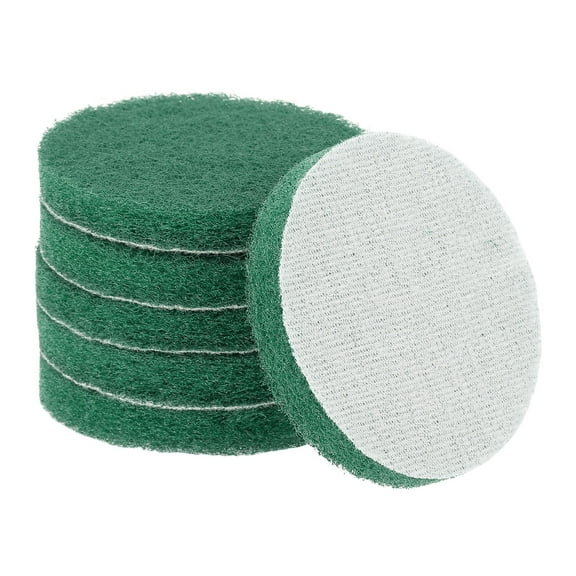 Uxcell 6pcs Scrubber Scouring Pads 180 Grits 3 Inch Drill Power Brush, Green