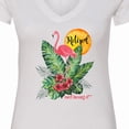thumbnail image 4 of Inktastic Tropical Retirement Watercolor Women's V-Neck T-Shirt, 4 of 5