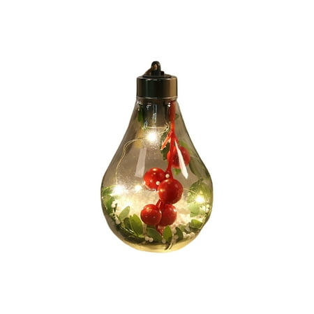

TINYSOME Christmas Hanging Lamp Bulb Plastic Clear LED Light Ball Baubles Sphere Fillable