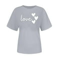 thumbnail image 2 of Craaazy Women's Love Heart Printed T-shirt Round Neck Short Sleeved Sunmmer Tops Gifts, 2 of 5