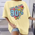 thumbnail image 2 of TSADFHJI Hauts pour Femmes Manches 3/4 pour Femmes Âgées Mode Décontractée Imprimée Col Rond Manches Courtes T-Shirt m Beige, 2 of 5