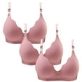 thumbnail image 2 of CLOISE Womens Bras No Wire Push Up 3 Pack Wireless Push up Bras with Support and Lift Large Bust Seamless Padded Bras Straps Adjustable Comfort Sleep Bras Striped Soft Everyday Bras Pink XL, 2 of 9