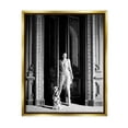 thumbnail image 3 of Stupell Industries Upscale Fashion Woman Dalmatian Dog Ornate Building Photograph Metallic Gold Floating Framed Canvas Print Wall Art, Design by Leah Straatsma, 3 of 5