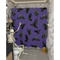 thumbnail image 5 of Halloween Crows Shower Curtain Set ，Waterproof Fabric Shower Curtains Retro Classic Watercolor Art Purple Texture Shower Curtains for Bathroom,Bathroom Decor 54x"78", 5 of 6