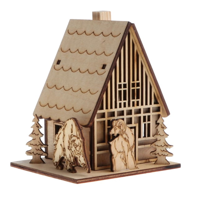 Rompecabezas de 3D Chimenea Casa Chalets - Decoración para hogar Construcción de s Juguete de Modelado Educativo Fá Baoblaze Rompecabezas de madera 3D juguete
