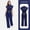 Dark Blue, variant on Women's Scrub Jumpsuit - Mandarin Collar & Adjustable Drawstring Waist, Comfortable Nursing Uniform