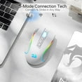 thumbnail image 4 of Redragon M612 PRO RGB Gaming Mouse, 8000 DPI Wired/Wireless Optical Gamer Mouse with 9 Programmable Buttons & 6 Backlit Modes, BT & 2.4G Wireless, Software Supports, White, 4 of 8