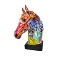 thumbnail image 3 of Busto de estatua de cabeza de caballo, figura de escritorio, adorno Fengshui, centro de mesa, animal Estilo A, 3 of 9