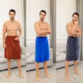 thumbnail image 4 of Dsseng Mens Shower & Bath Towel Wrap Wearable Pocket SPA Snap Closure Absorb, 4 of 7