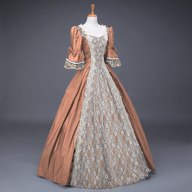 UPPADA Robe Victorienne Grande Taille pour Femmes à Laçage Manches Évasées Robe de Bal avec Corset Soirée Maxi Robes Vintage Robe Cocktail Robes de Mariage