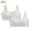 thumbnail image 2 of Babcutegg Kid Girls Bra Pull-on Design Soft Cup Comfortable Athletic Casual Juniors Training Bra Underwear for Girls White Size 12, 2 of 4