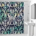thumbnail image 4 of Abstract Hand Drawn Fabric Shower Curtain Green Floral Washable Shower Curtains for Bathroom, Waterproof Bath Curtain with Hooks Home Decor 72x84in, 4 of 8