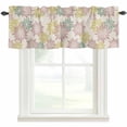 thumbnail image 4 of Kitchen Valances for Window, Country Daisy Floral Retro Linen Light Filtering Rod Pocket Valance Curtain, Pink Yellow Green Wild Flower Short Curtains Window Topper for Bedroom Living Room 42x12in, 4 of 9