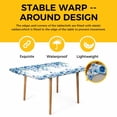 thumbnail image 4 of Spring Blue Floral Table Cloths for 6 Foot Rectangle Tables, Farmhouse Weeping Floral Leaves Patio Waterproof Elastic Fitted Tablecloths, Washable Rectangular Table Cover for Camping, 4 of 8