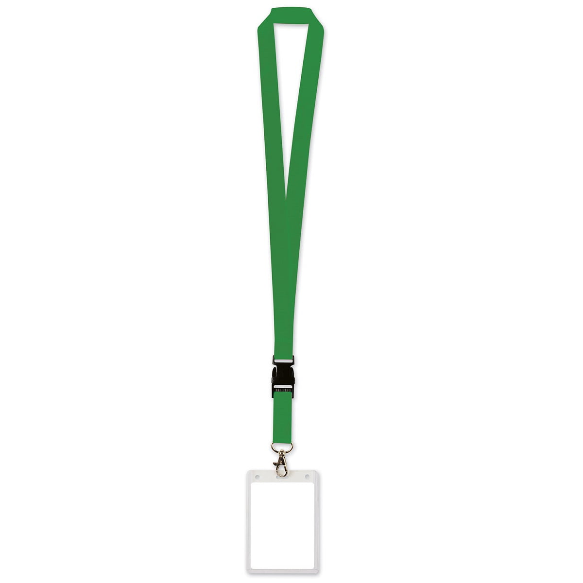 Pack of 12 Kelly Green Lanyards with Detachable Clips and Card Holders 25"