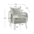 thumbnail image 2 of Mid-Century Teddy Accent Sofa Chair with Curved Backrest and Flared Legs, Barrel Armchair with Wood Frame and Thick Padded Seat, Single Reading Chair for Bedroom Living Room Balcony, Black, 2 of 8