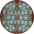 thumbnail image 1 of Ahgly Company Indoor Round Oriental Light Blue Industrial Area Rugs, 8' Round, 1 of 4