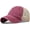 Deep Red, variant on Women's Lady's Summer Pure Color Washed Cotton Baseball Cap Sun Hat Outdoor Runner Cap with Mesh Back