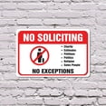 thumbnail image 4 of No Soliciting No Exceptions 13 Inch x 20 Inch Novelty Plastic Sign Durable Weatherproof UV Protected Perfect for Offices Entryways Fun Gag Gift for Friends Crafted in the USA, 4 of 5
