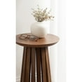 thumbnail image 3 of Kate and Laurel Klarc Modern Slatted Wood Round Drink Table, 12 x 12 x 22, Walnut Brown, Circle Pedestal Table for Use as Bedroom Nightstand, Indoor Plant Stand, or Decorative Living Room Accent, 3 of 8