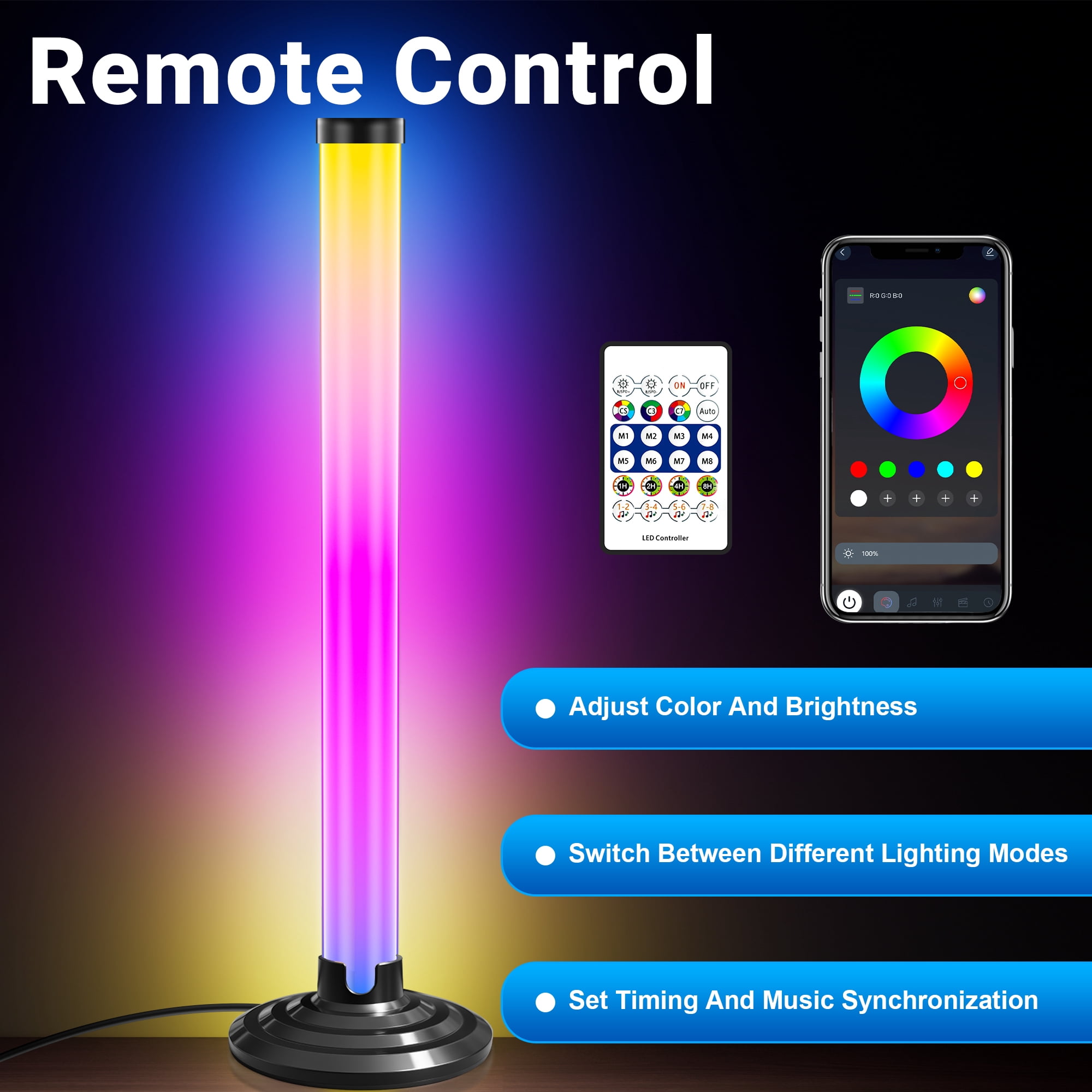 DAYBETTER, RGB LED Light Bar, 270°, 2 Pack for 45–70 Inch TVs