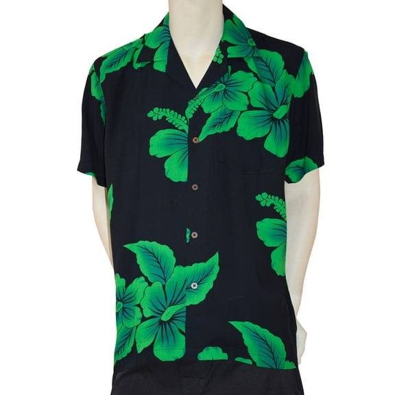 Favant Hibiscus Men's Short Sleeve Hawaiian Aloha Shirt