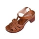 thumbnail image 1 of Sandalias de Tacón de Bloque de la Correa Tejida de las Mujeres de Fondo Grueso Sandalias de una Correa, Sandalias de Verano de las Mujeres Slingback Ajustable, 1 of 9