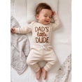 thumbnail image 4 of RUINIXCW Newborn Baby Boy Hospital Coming Home Outfit Waffled Romper Infant Baby Boys Fall Winter Clothes Dad's Little Dude Embroidery Long Sleeve Romper Pants Set, 4 of 9