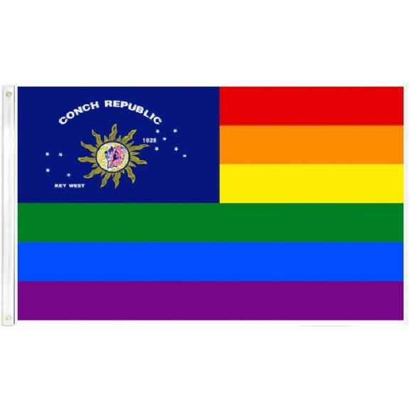 4X6 FT HUGE KEY WEST RAINBOW CONCH REPUBLIC FLAG BANNER 100D W/ GROMMETS
