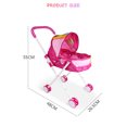 thumbnail image 4 of 4PCS/Set Baby Doll Stroller Foldable Pram Gift Set with Baby Doll Cartoon Printing Design Baby Stroller with Gift for Dolls(Rainbow Car) Christmas, 4 of 4