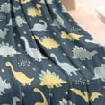 thumbnail image 3 of DarkBlue Cartoon Dinosaurs Stars Pattern Blanket,Comfortable Soft Flannel Throw Blanket,All Season,Warm Lightweight Blankets for Sofa Bed Couch Living Room Chair,30"x40", 3 of 4